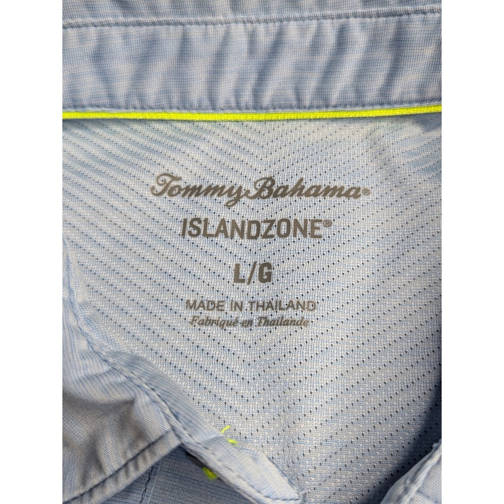 Tommy Bahama IslandZone Mens Large Blue Heathered Performance Golf Polo Shirt - Picture 2 of 8